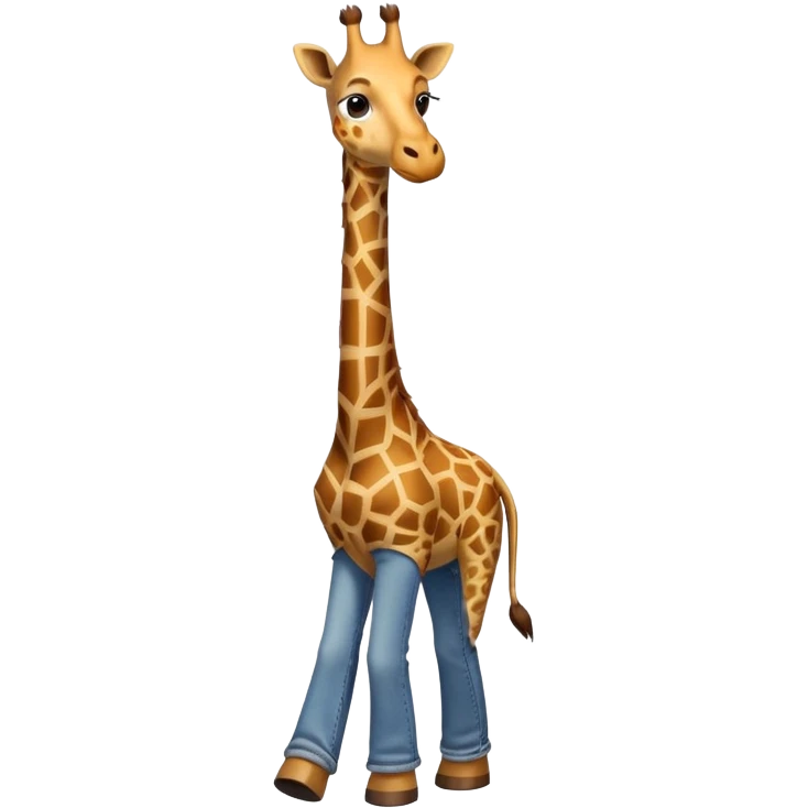 anthropomorphised giraffe wearing jeans and a t-shirt, walking upright emoji