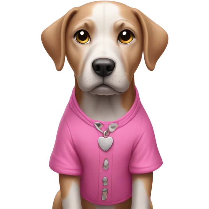 Dog wearing pink  emoji