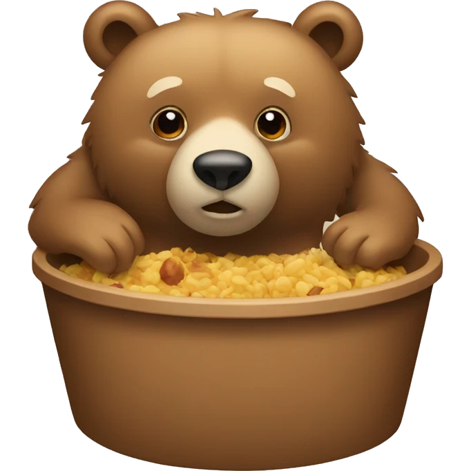 A bear hiding food emoji