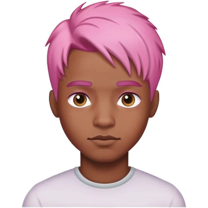 Black man wearing pink hair emoji