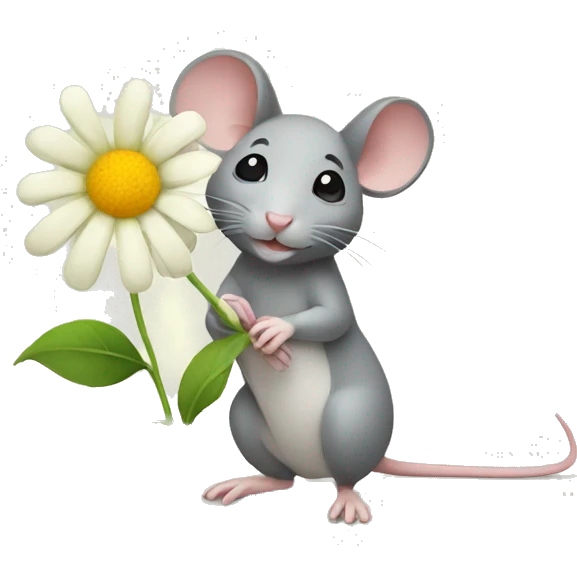 Mouse with a flower emoji