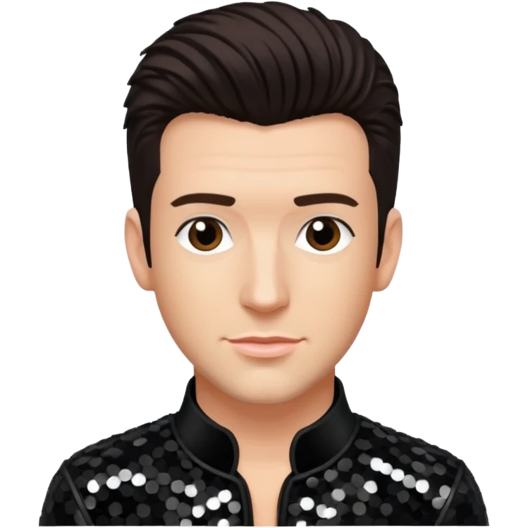 JC Chasez from 'N Sync with dark brown hair, black sequin outfit, light skin emoji