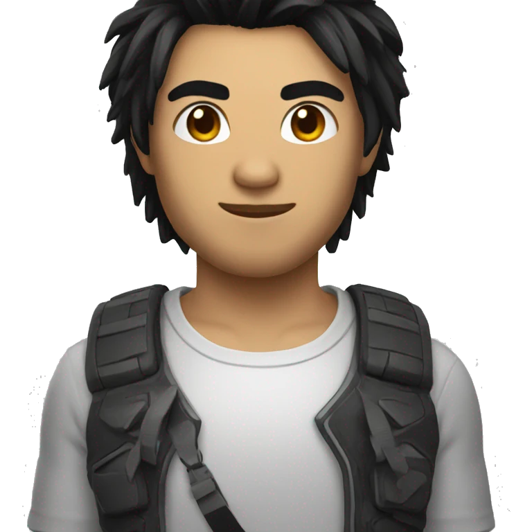 Gamer with black hair  emoji