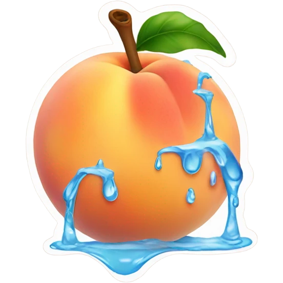 Peach dripping water emoji