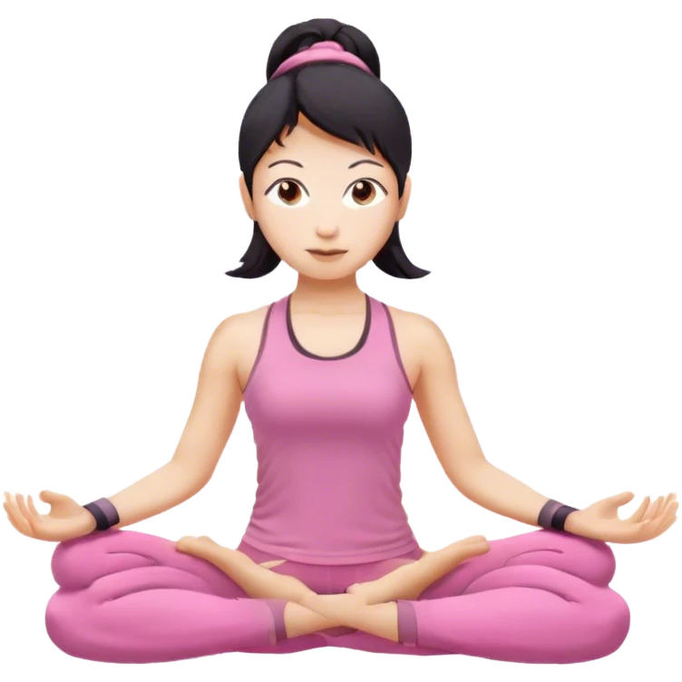 asian yoga girl light pink clothes  emoji