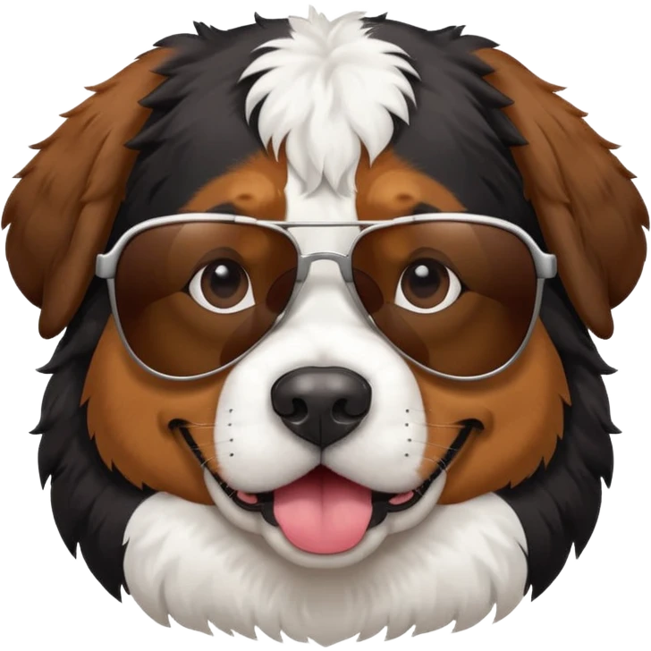 Swiss mountain dog wearing sunglasses emoji