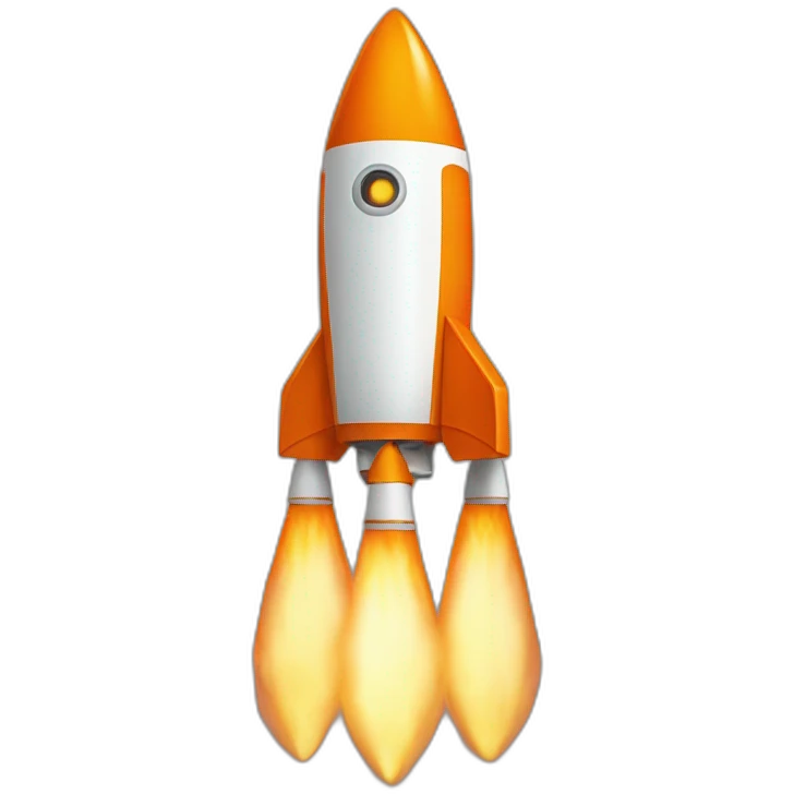 orange rocket emoji