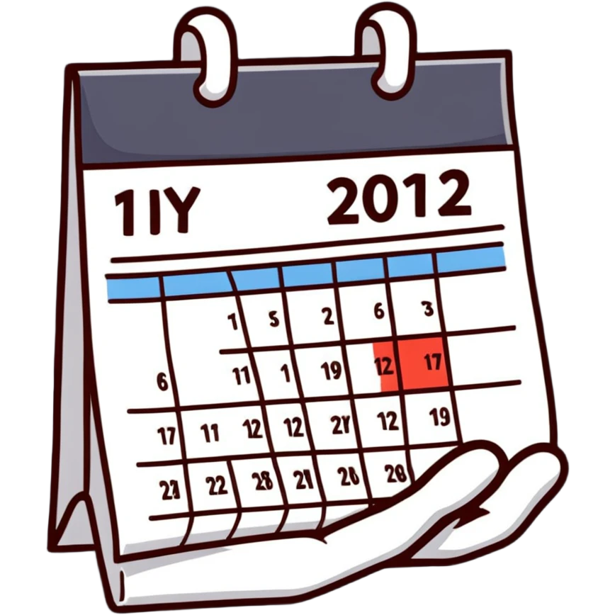 hand holding a calendar emoji