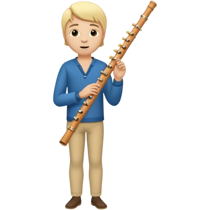 blonde man playing flute full body emoji
