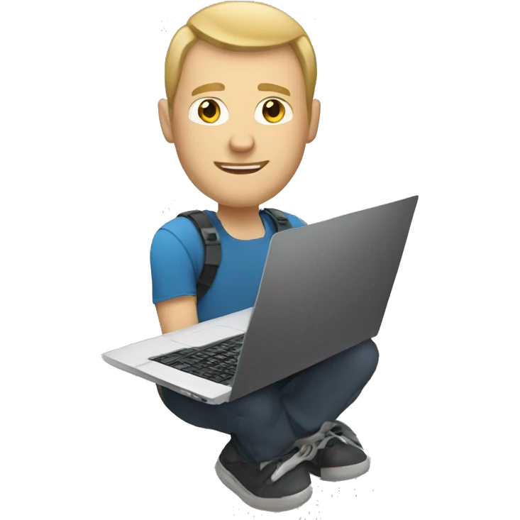 white male cybersportsman with laptop emoji