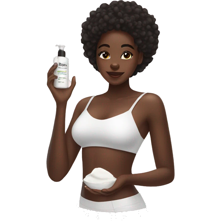 Black girl doing skincare aesthetic  emoji