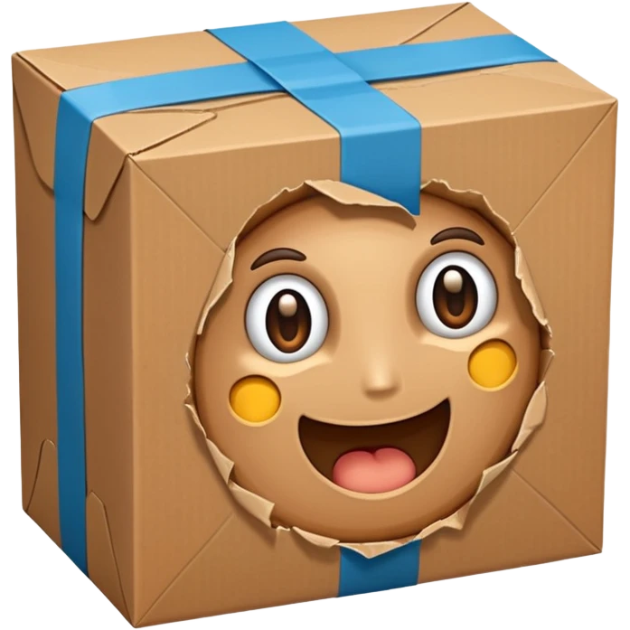 Generate a realistic emoji of a package being damaged emoji