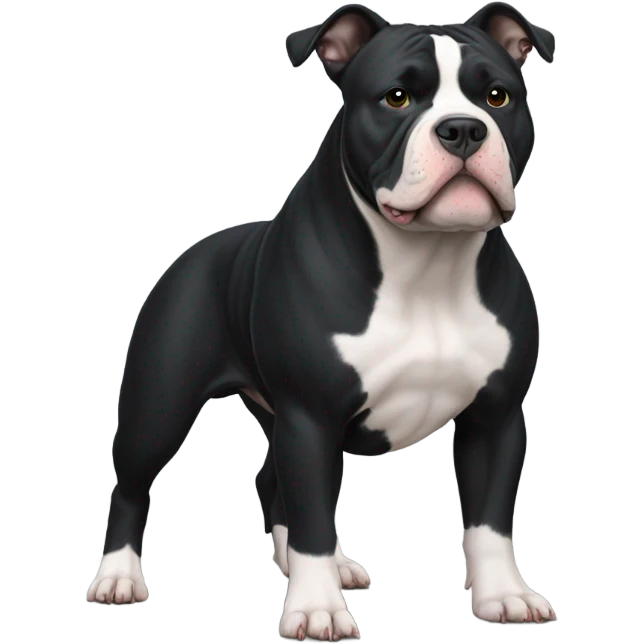 99% Black American Bully with chest markings emoji