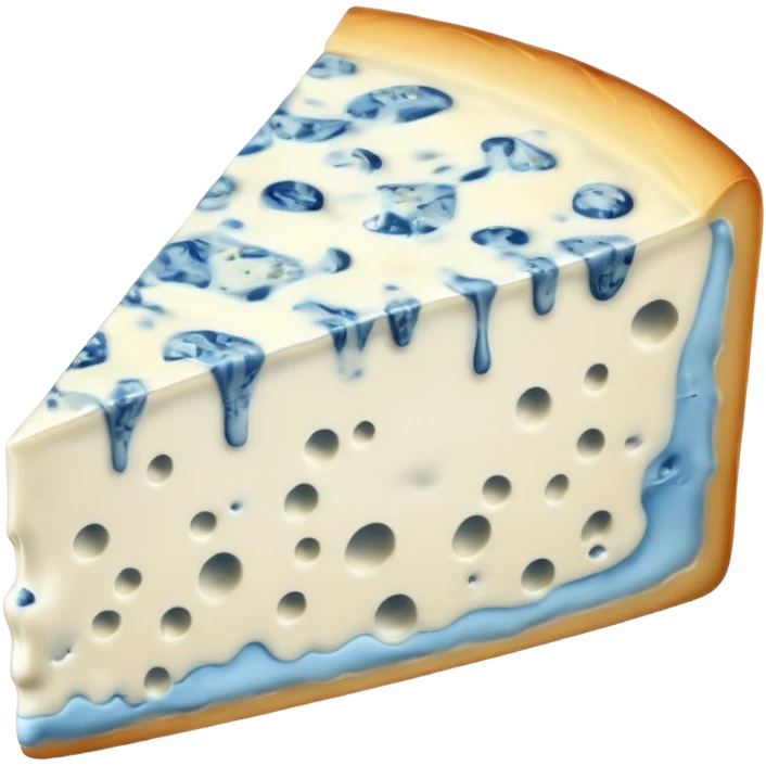 a slice of blue cheese with blue veins emoji
