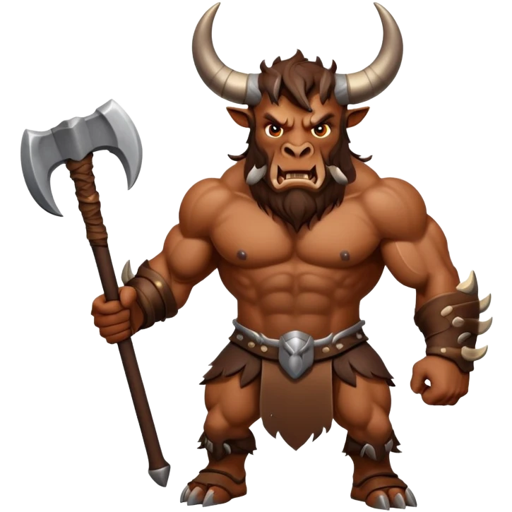 minotaur with axe and horns emoji