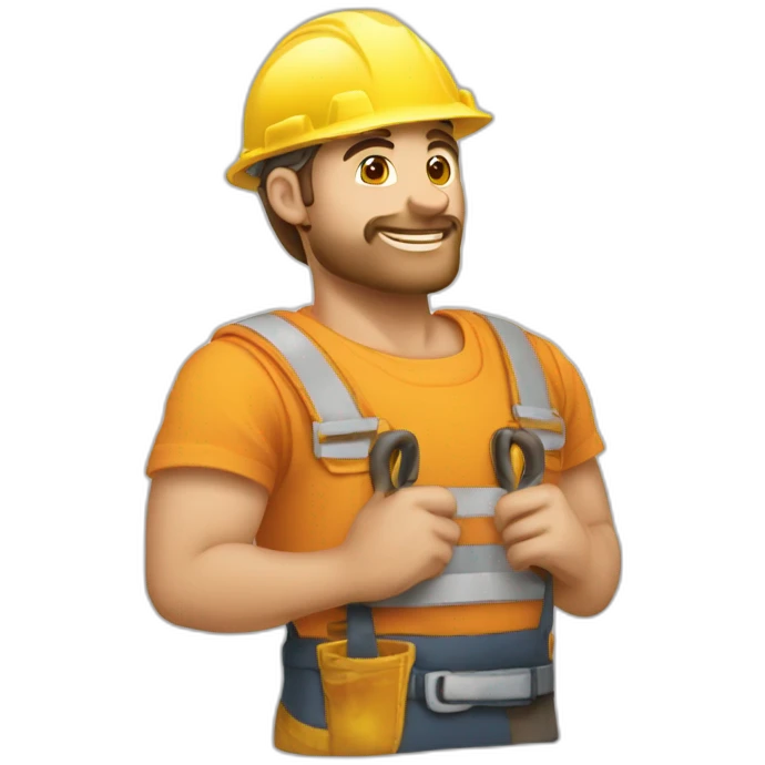 travailleur construction heureux emoji