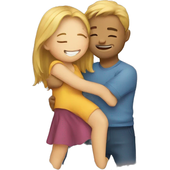 Girl and guy hugging  emoji