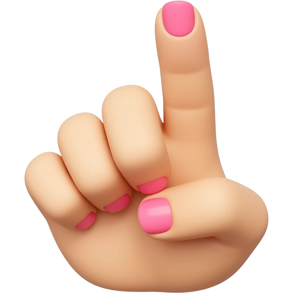 middle finger up with pink nails emoji