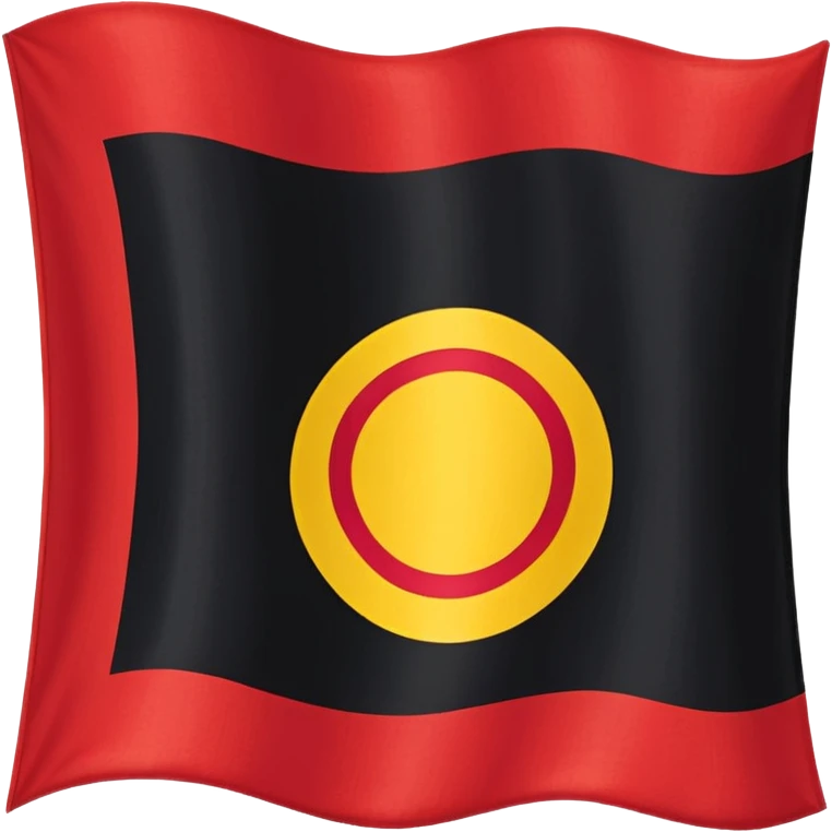 a wavy black and red rectangle flag with a yellow circle in the middle  emoji