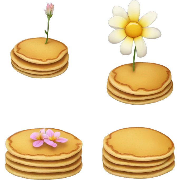 Pancakes with a flower emoji