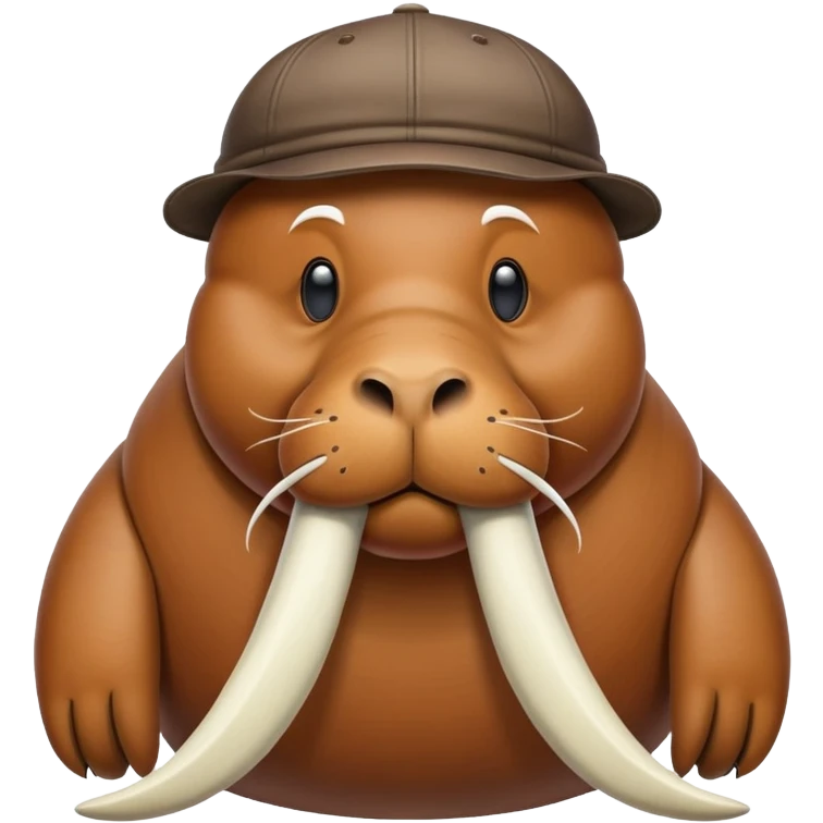 Walrus wearing a cap emoji