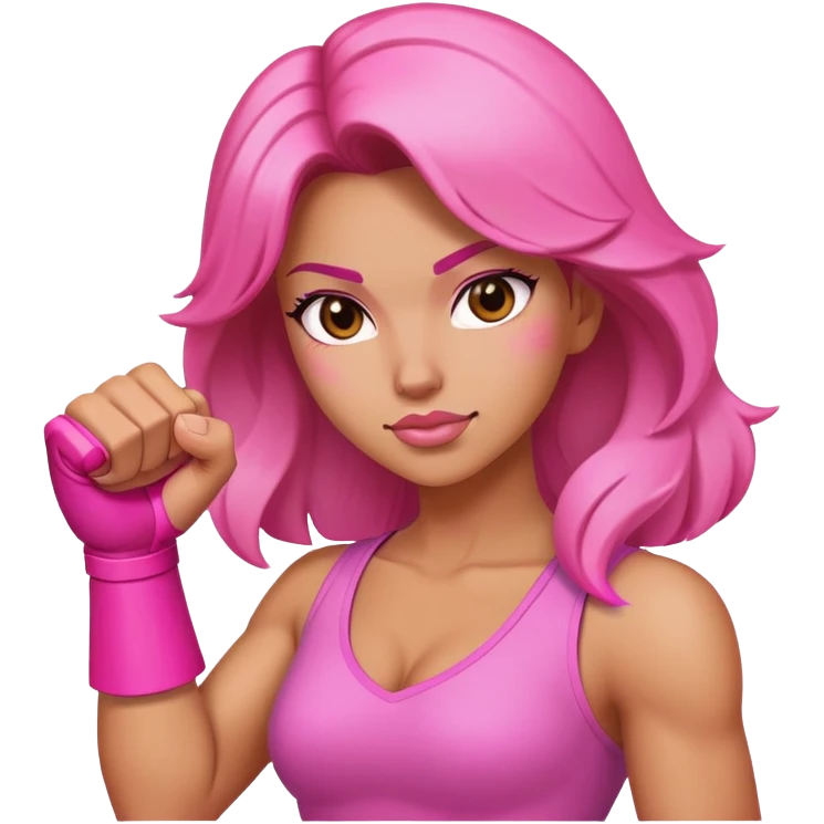 Pink power fist woman emoji