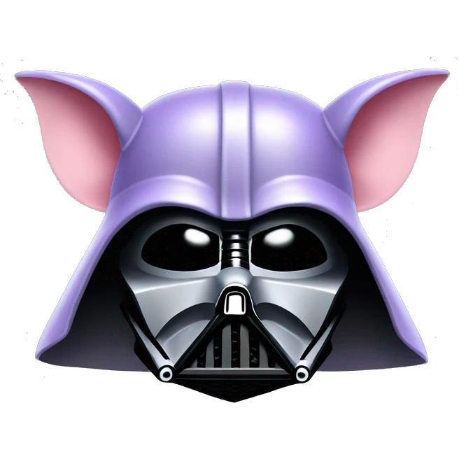 Lavender gray Pig darth Vader mask face armadillo darth Vader fanned tail feathered tail pig armadillo darth Vader face emoji