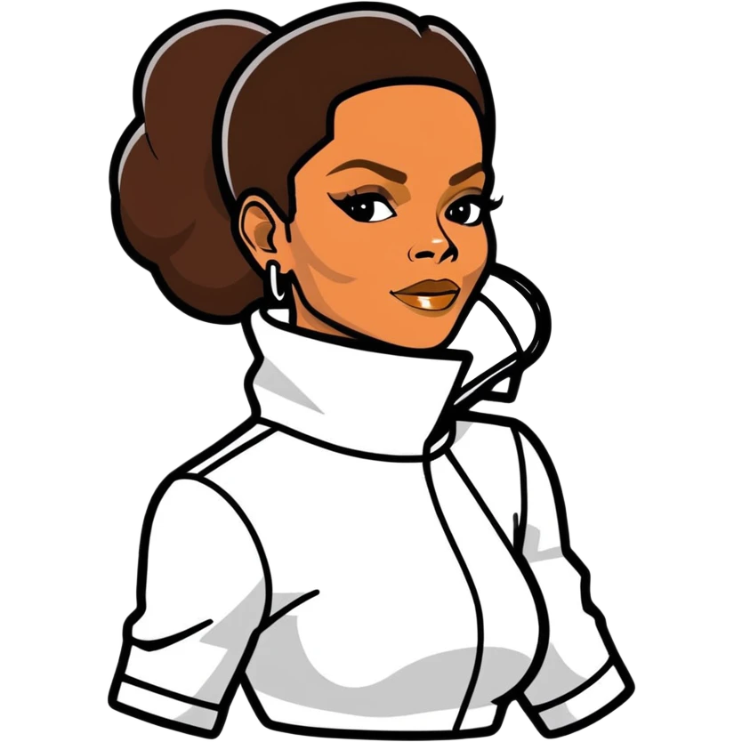 8k, 5000x5000px resolution, clean, smooth, thin lines, ultra detailed, hyperrealism, celebrity, singer, Janet Jackson 2018. Glossy appearance, clean thin lines, vivid, clean appearance. emoji