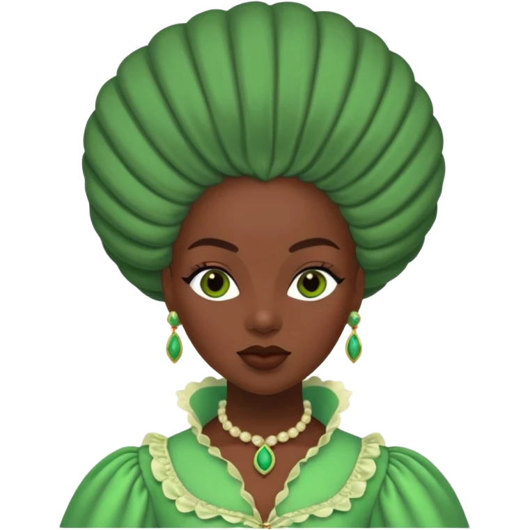 marie Antoinette green fashion dark skinned woman emoji