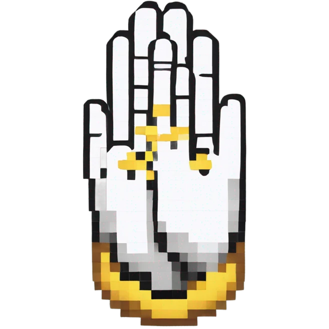 Praying hands pixel arcade style emoji