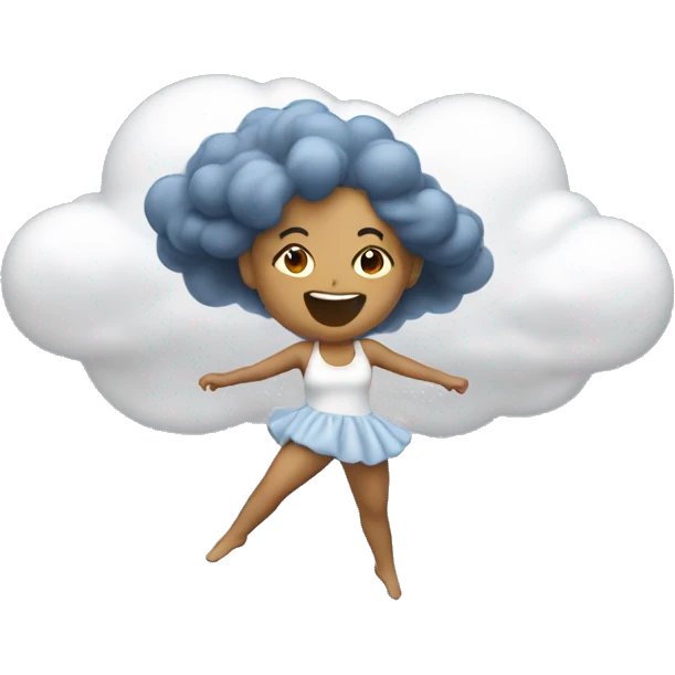 Cloud with a dancing girl on It emoji