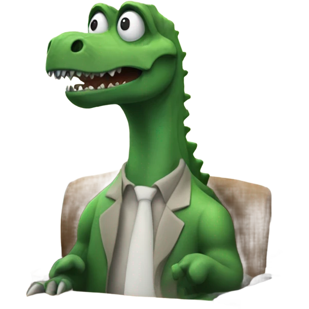 sad office dinosaur emoji