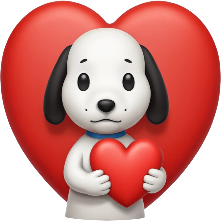 Snoopy holding heart  emoji