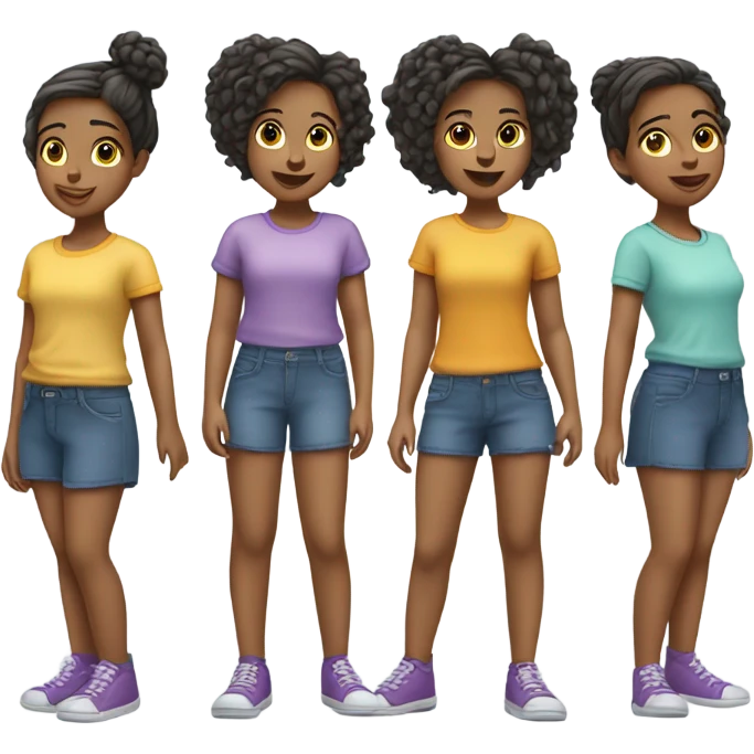 Quadruplet girls emoji