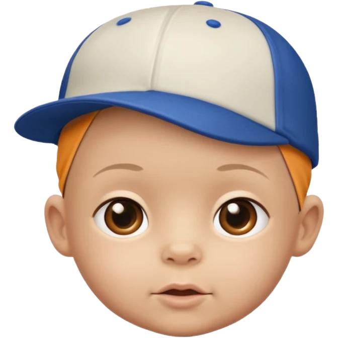 bald baby with baseball hat emoji