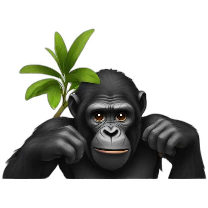 Lazy black ape emoji