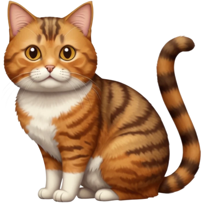 full body torbie cat with small head and short but chubby body emoji