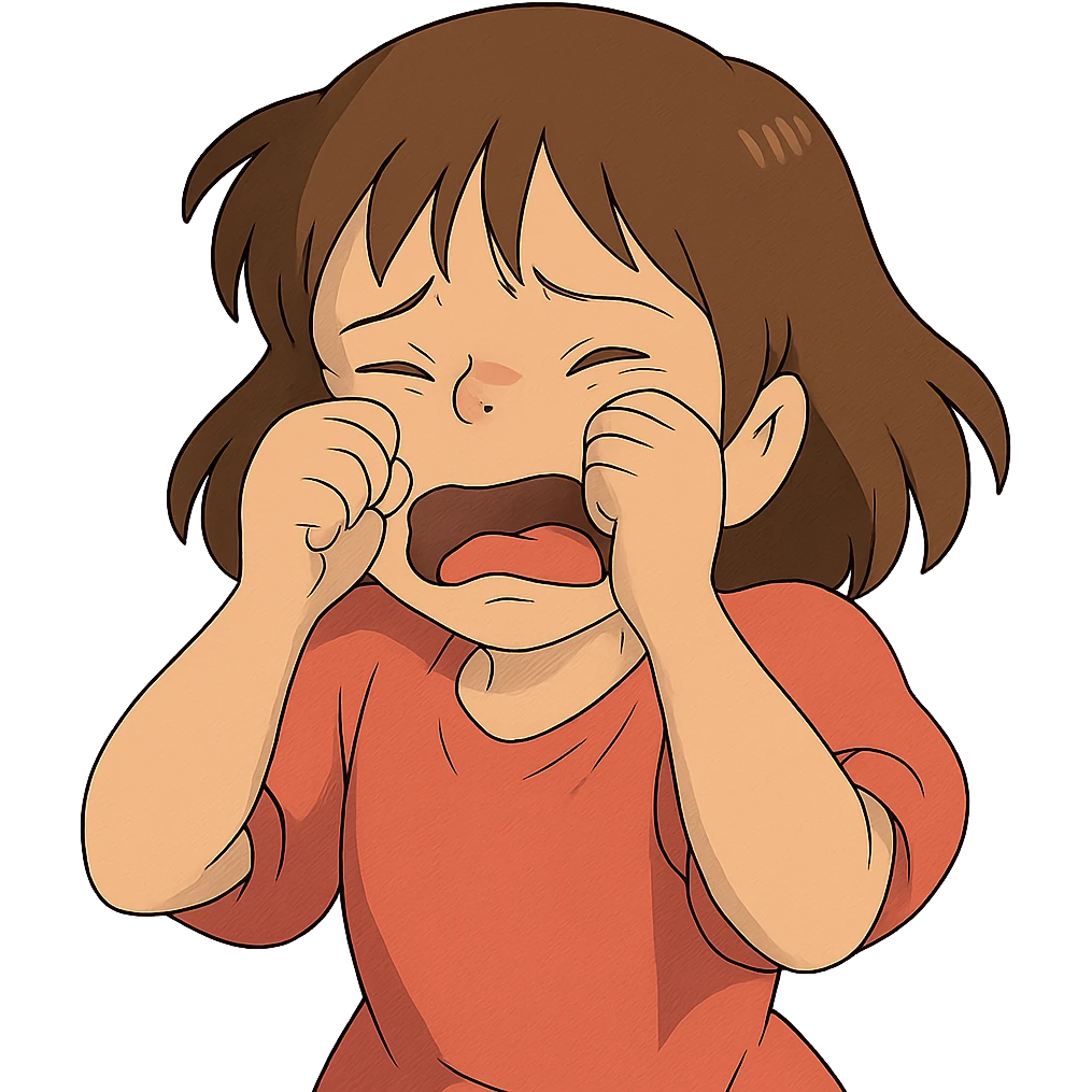 ghibli style girl crying emoji