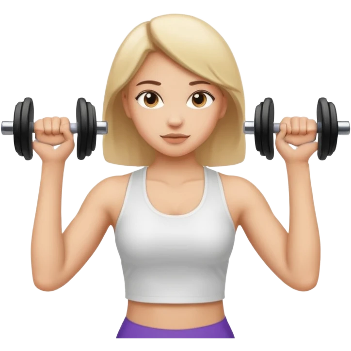 girl working out arms with a shirt on  emoji
