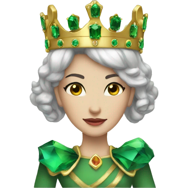 Queen crown emerald emoji