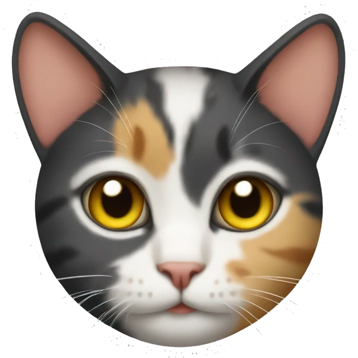 Three colored cat emoji