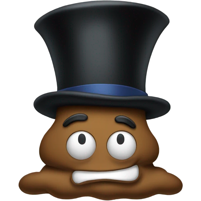 Poop with top hat emoji