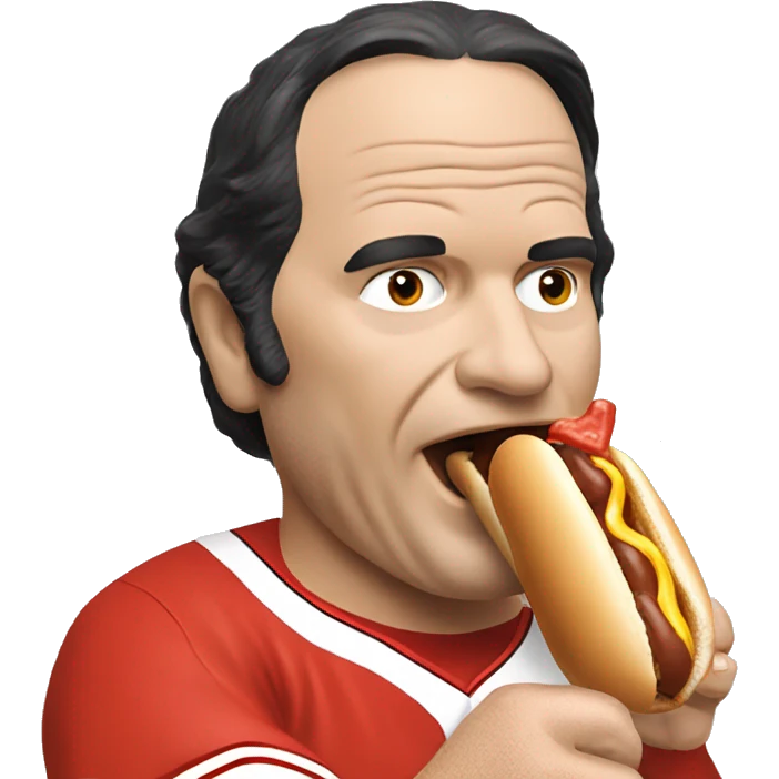 Pete Rose eating a hotdog  emoji