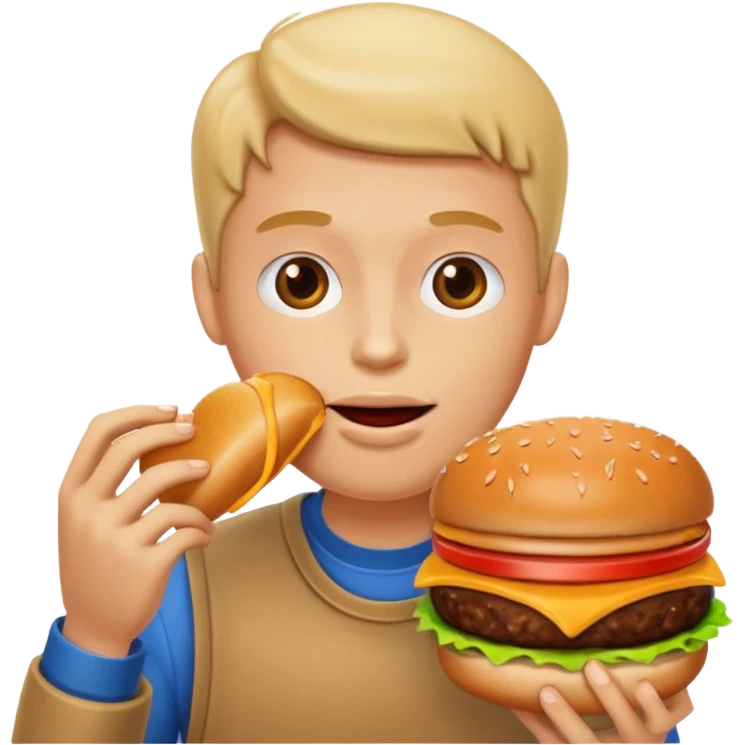 a person eating a burger emoji