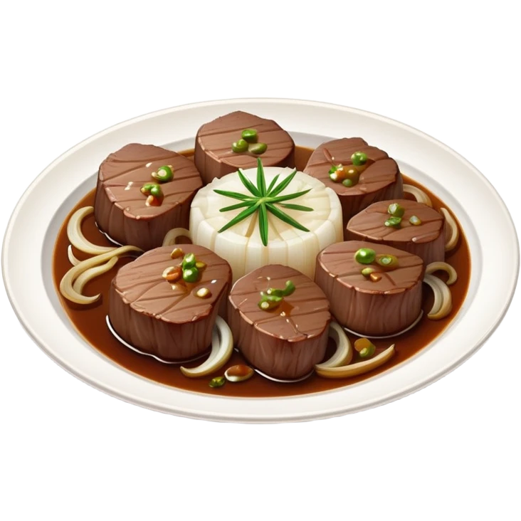 Beef liver and onions plate  emoji