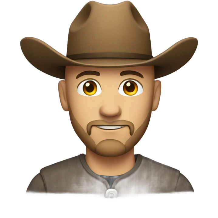 bald man with beard cowboy emoji