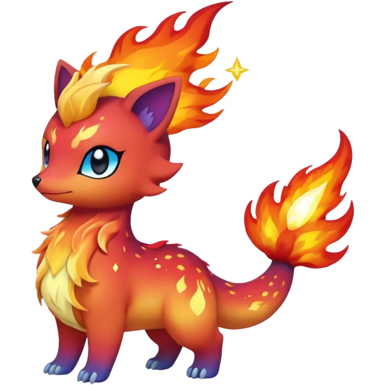 Elemental Forty Fiery Sparky Fierce Colorful Gradient Sparkly Nebular Starry Flaming Viney Vinal Dusky Aurorus-Amaura-Auroras-Pokémon-Fakémon-creature emoji