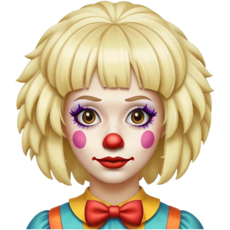 a blonde woman making a bad decision and acting like a foolish clown emoji
