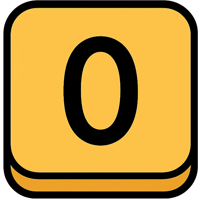 Number 0 keycap, keyboard button with the digit zero emoji