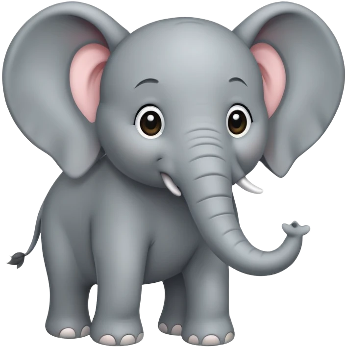 cute grey elephant with large ears and trunk emoji